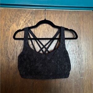 Lululemon Energy Bra. Black snake pattern, size 14.